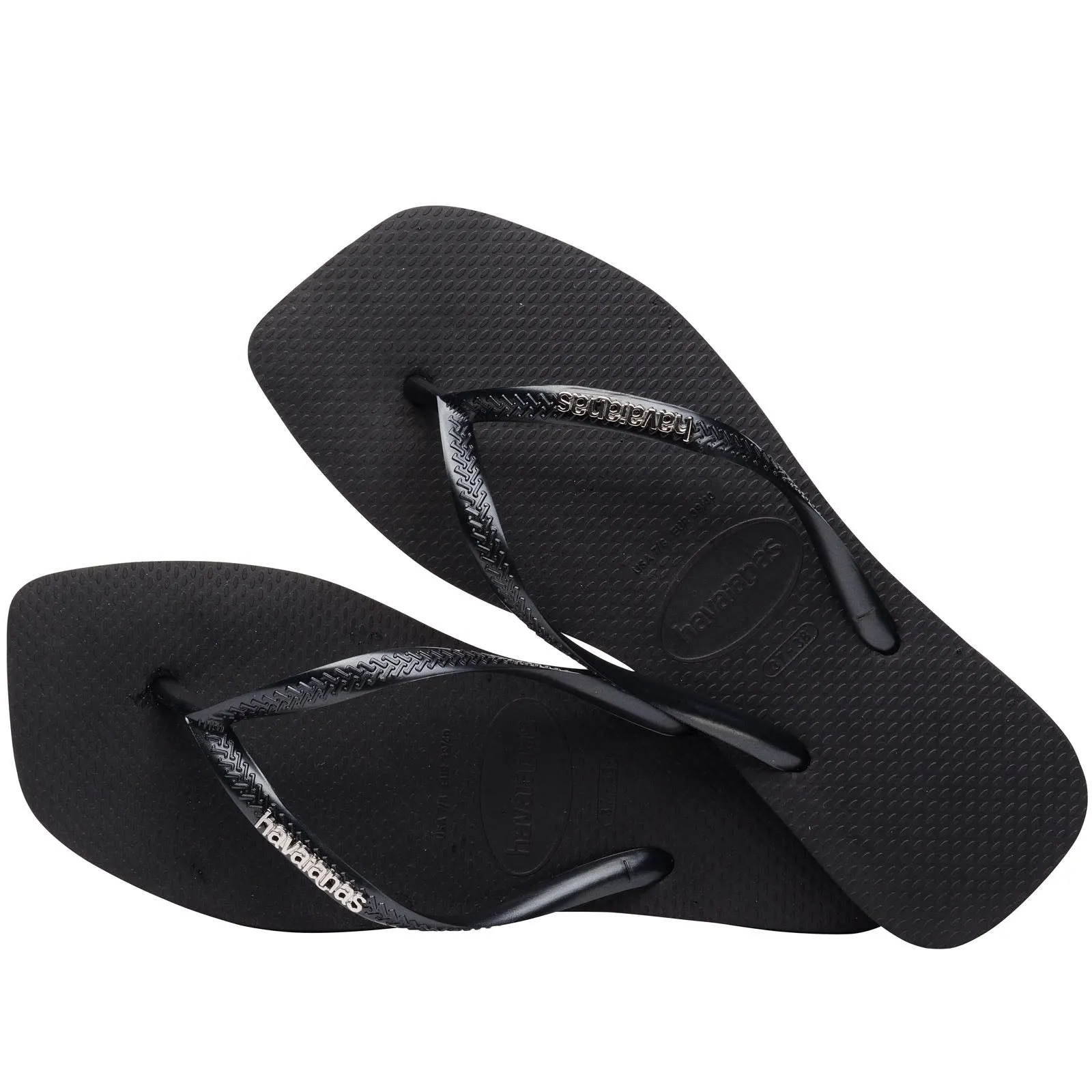 Havaianas Square Logo Metallic Flip Flops