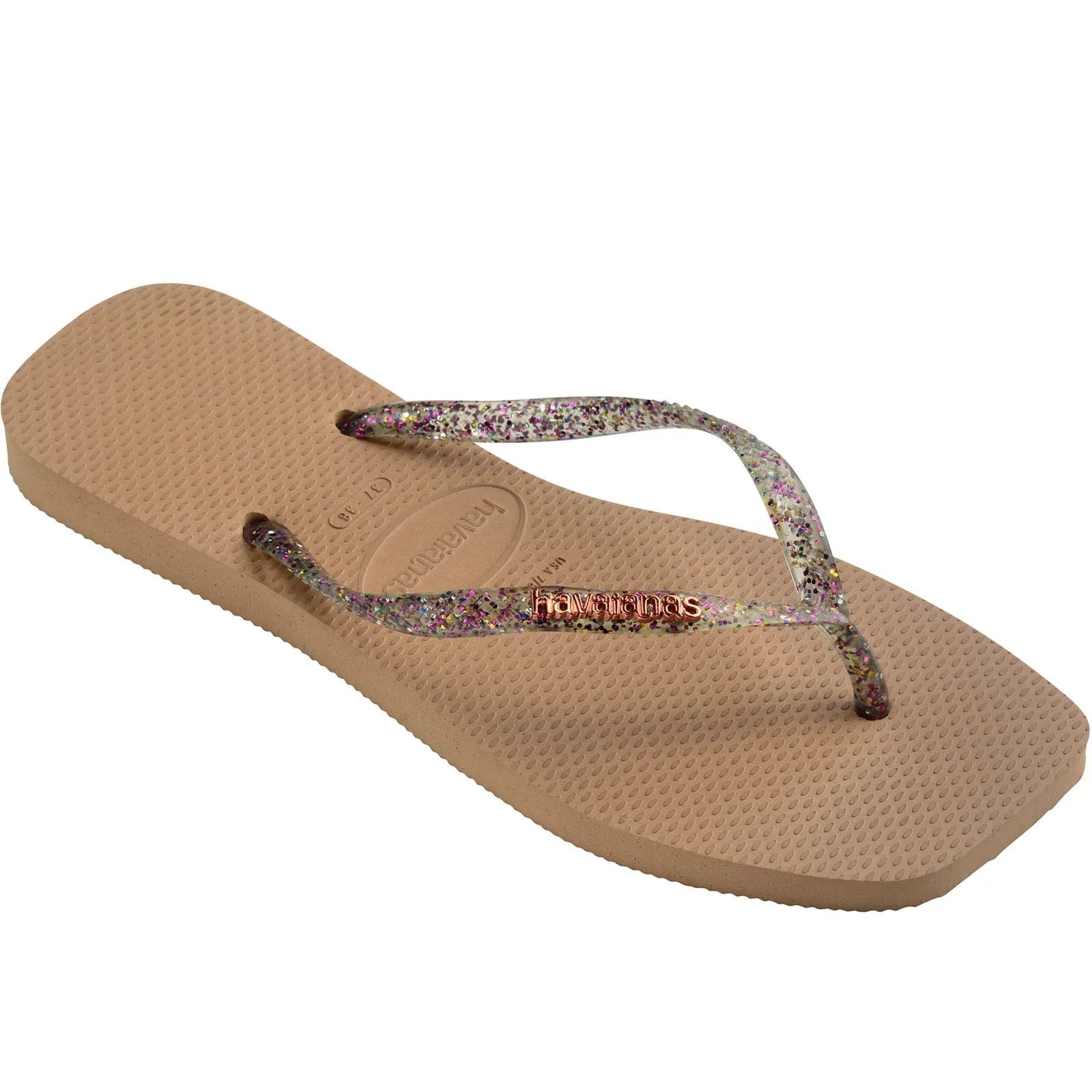 Havaianas Square Logo Metallic Flip Flops