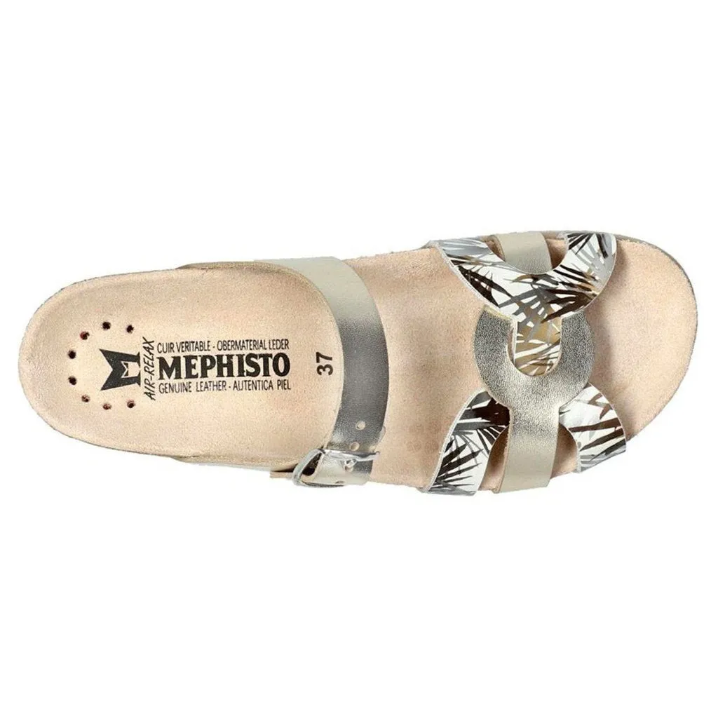 Helma Metallic Leather Women's Slide Sandals