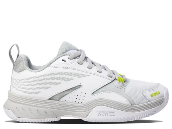 K-Swiss Speedex HB Ladies Tennis Shoe (White/Grey Violet/Lime Green)