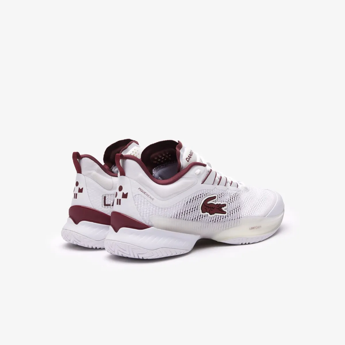 Lacoste AG-LT23 Ultra Medvedev Men's Tennis Shoes - White/Burgundy