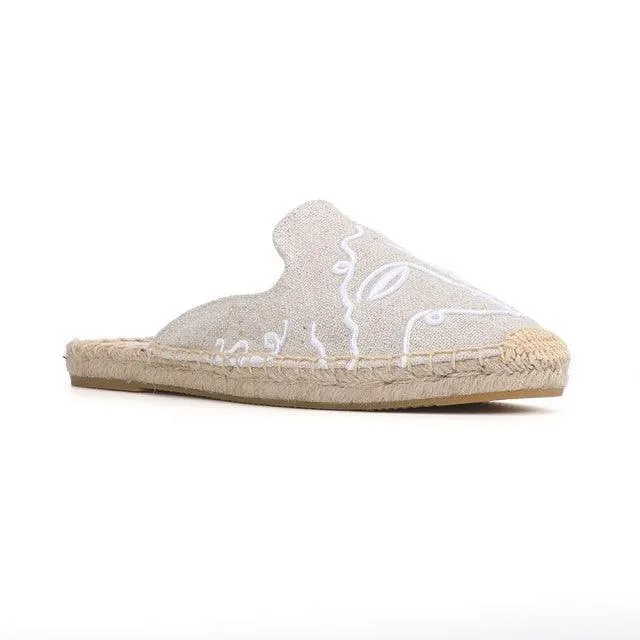 Looking At You Espadrille Mules - Beige