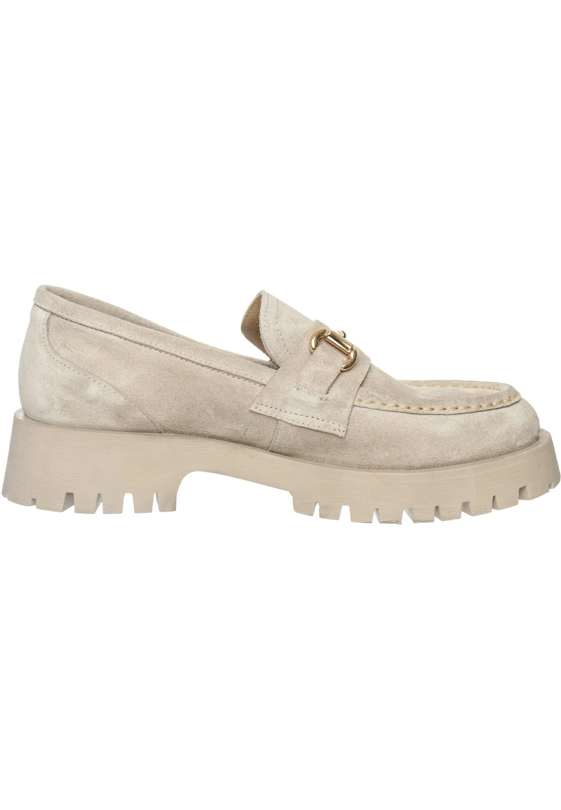 Luxe Glide Gold-Bit Loafers Josephine - Beige