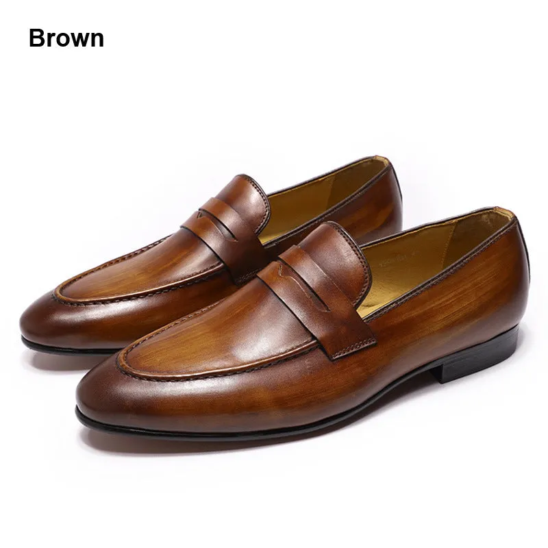 Men Cowhide Casual Leather Retro Loafers