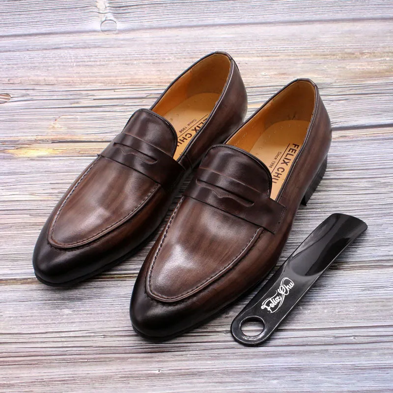 Men Cowhide Casual Leather Retro Loafers