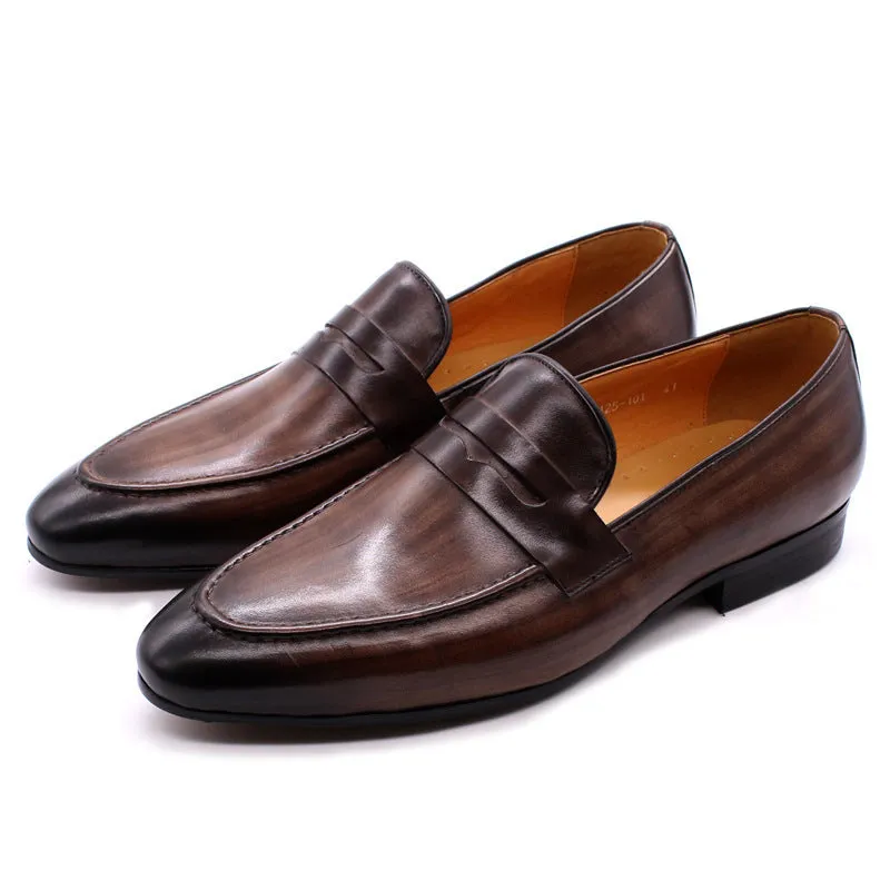 Men Cowhide Casual Leather Retro Loafers