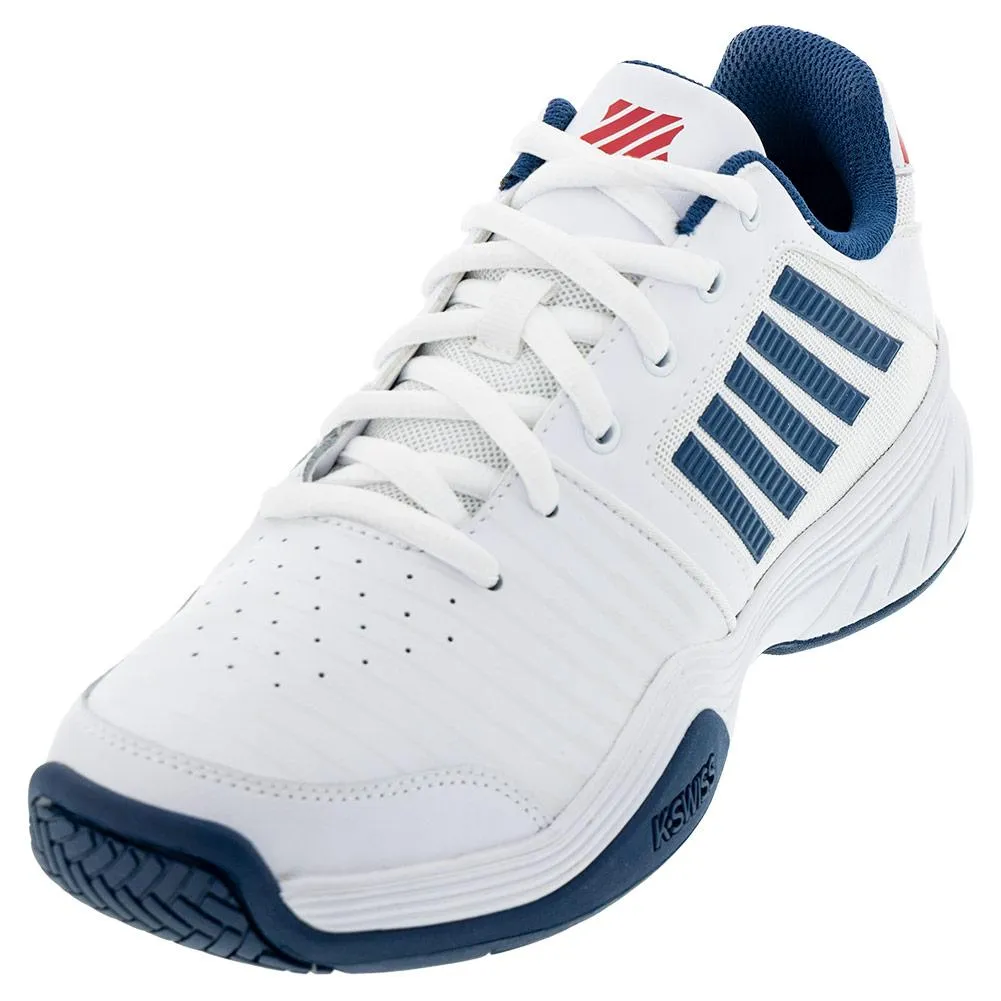 Men's Court Express Tennis Shoes White and Blue Opal