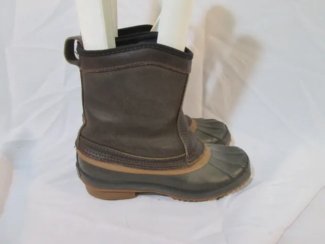 Mens G.H. BASS THERMOLITE Waterproof Rain Duck Boot 4 6 BROWN GREEN