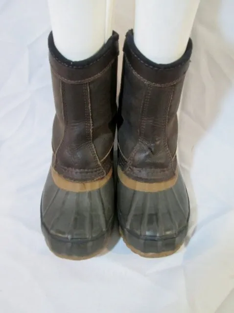 Mens G.H. BASS THERMOLITE Waterproof Rain Duck Boot 4 6 BROWN GREEN