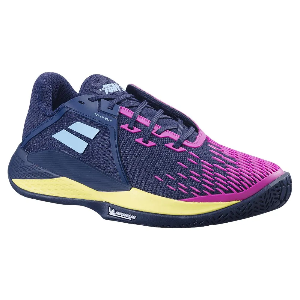 Men's Propulse Fury 3 All Court Tennis Shoes Dark Blue and Pink Aero