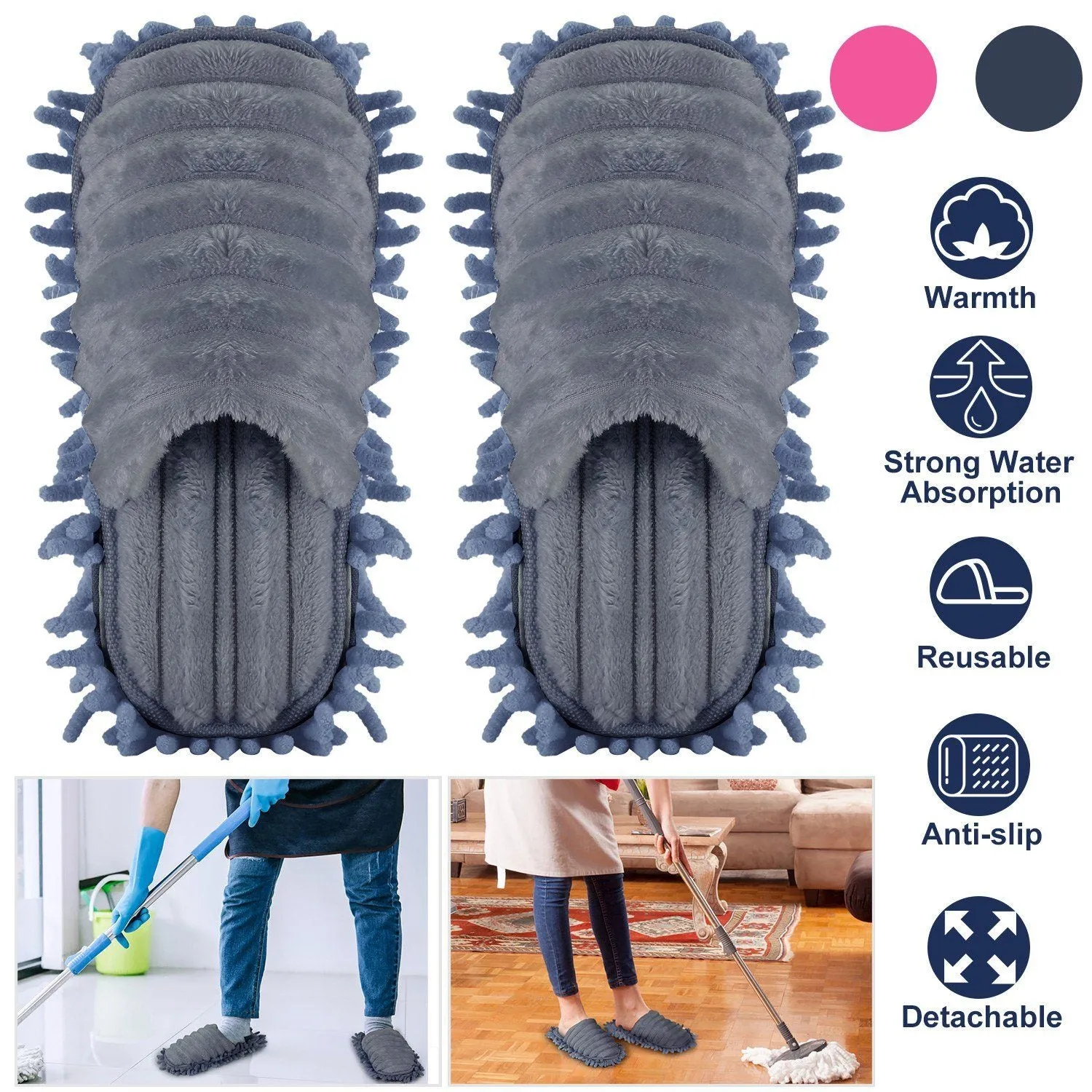 Mop Slippers Unisex Detachable