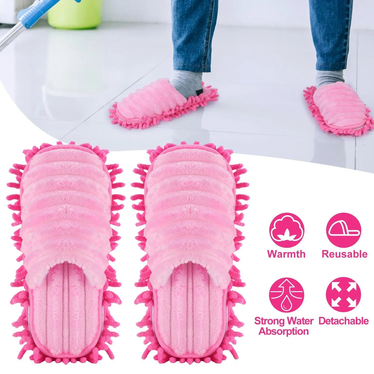 Mop Slippers Unisex Detachable