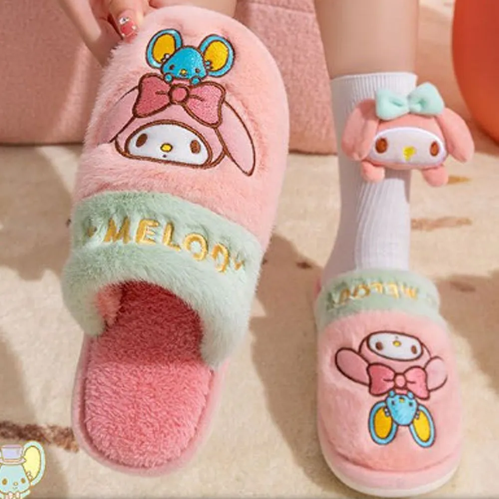 My Melody Two Tone Fur Slippers