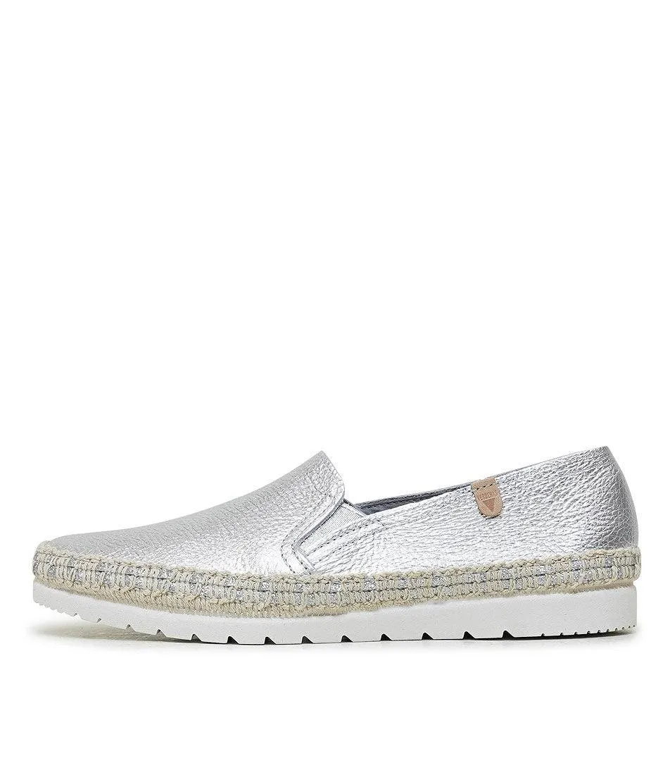 Nuria Silver Leather Espadrilles