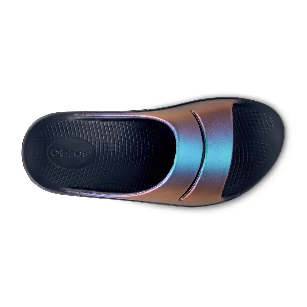 OOFOS Women's OOahh Luxe Slide - Midnight Spectre