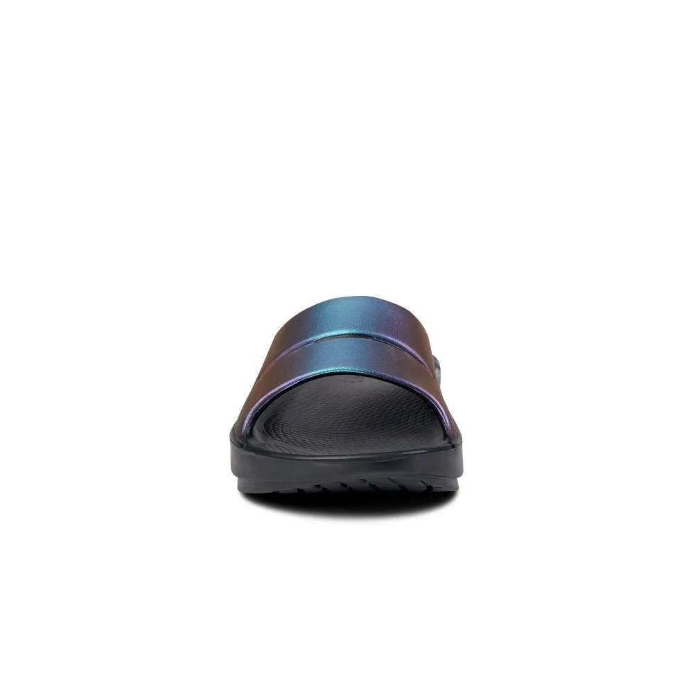 OOFOS Women's OOahh Luxe Slide - Midnight Spectre