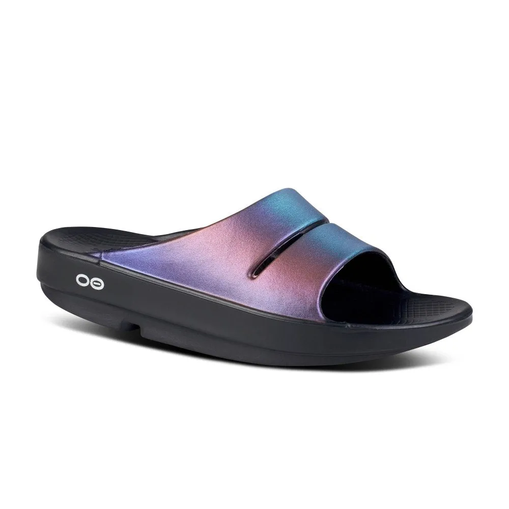 OOFOS Women's OOahh Luxe Slide - Midnight Spectre