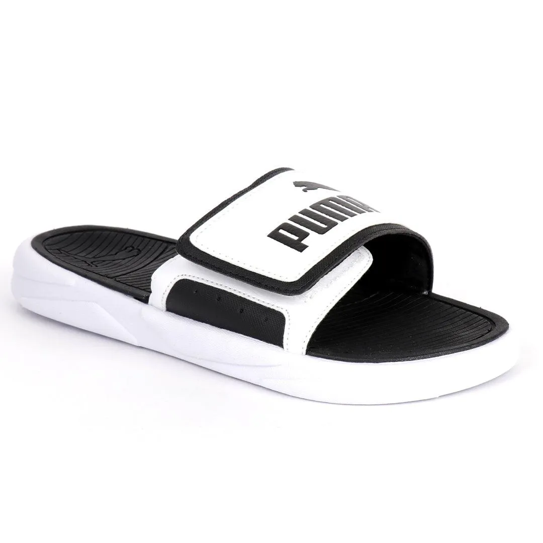 PU Royalcat Comfort Black and White Men's Slide