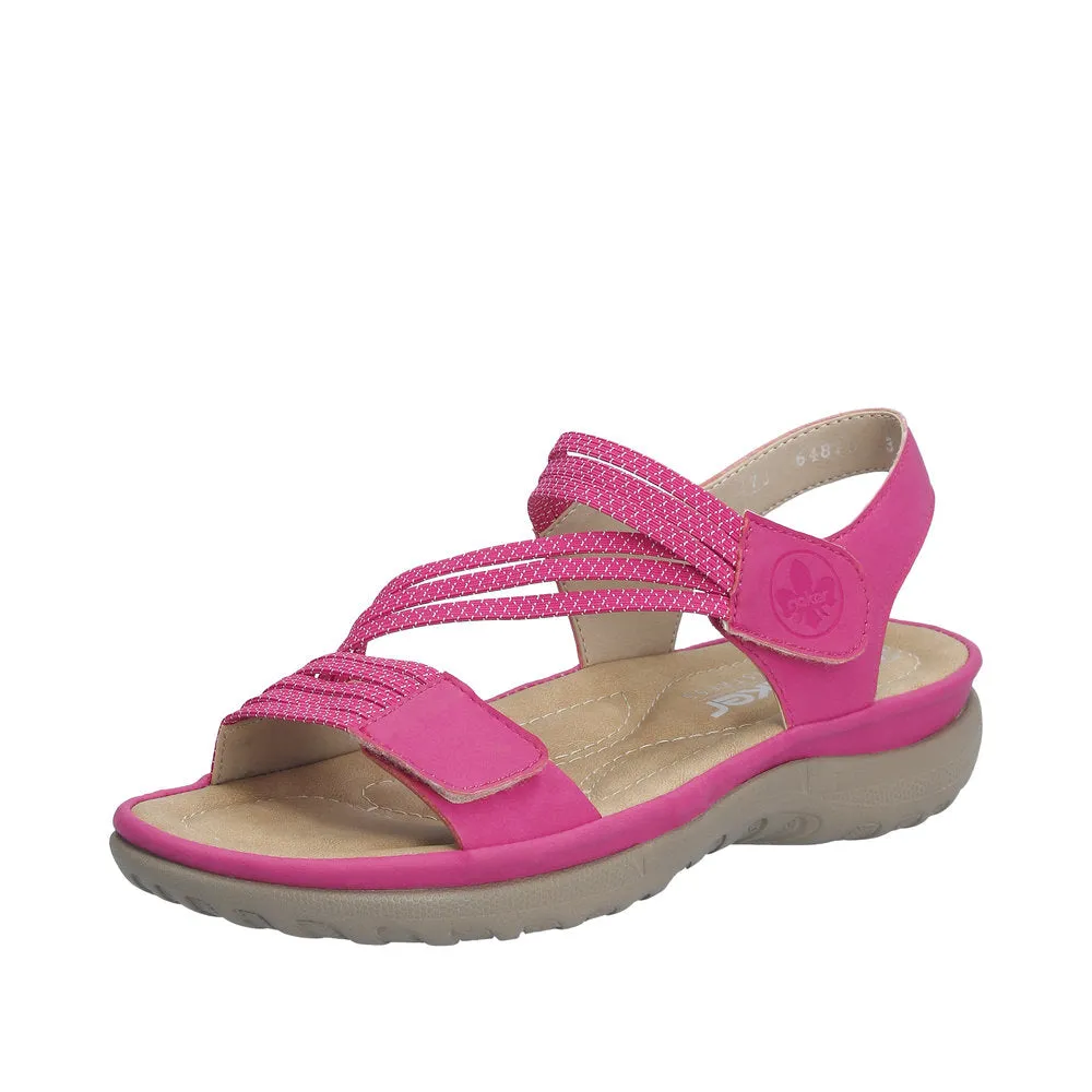 Rieker 64870-31 Ladies Pink Touch Fastening Sandals