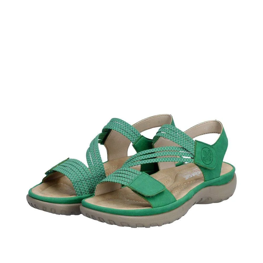 Rieker 64870-54 Ladies Green Touch Fastening Sandals