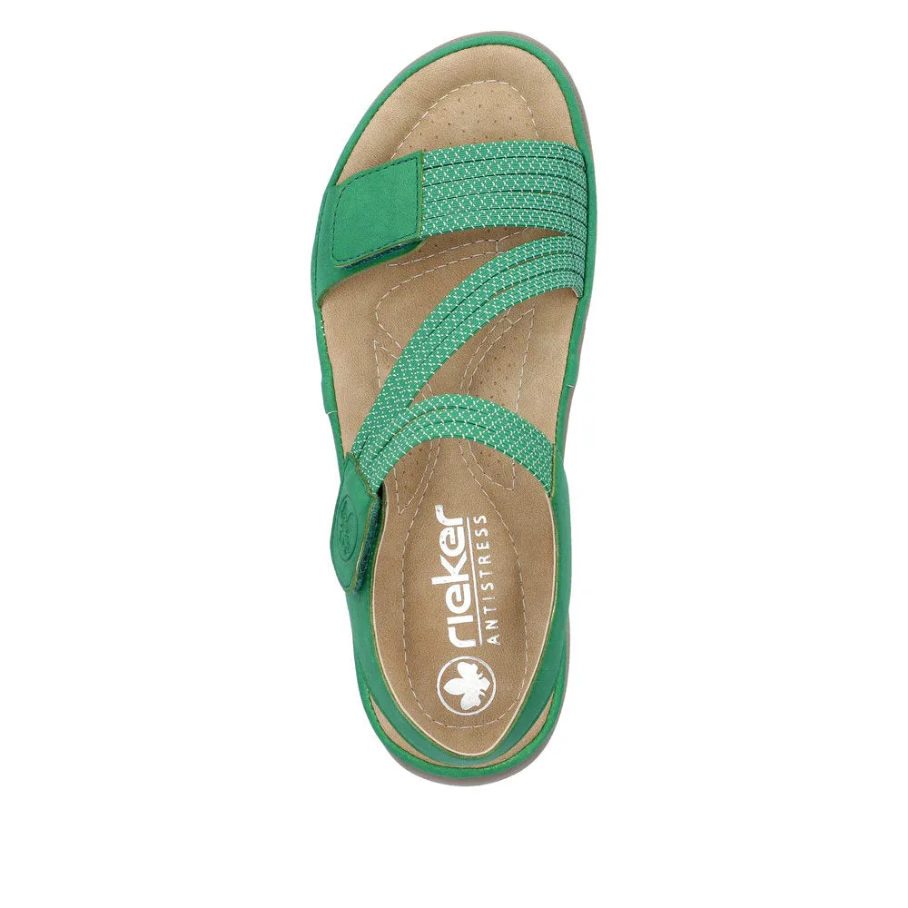 Rieker 64870-54 Ladies Green Touch Fastening Sandals