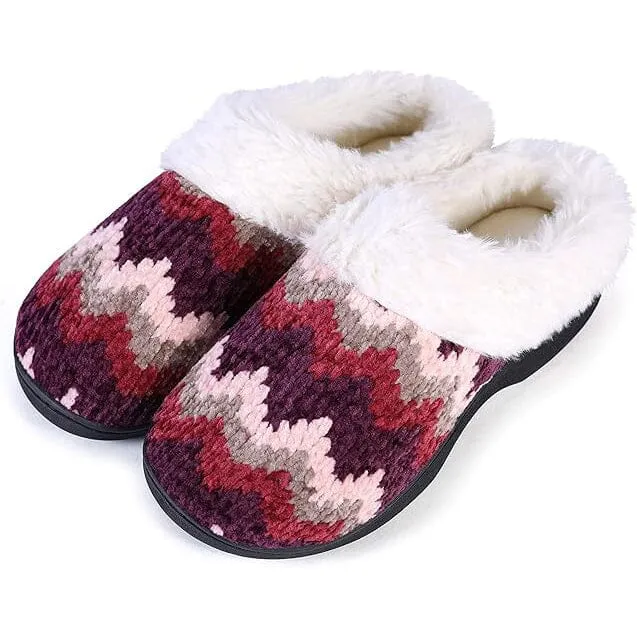 Roxoni Women's Cozy Memory Foam Slippers, Fuzzy Warm Faux