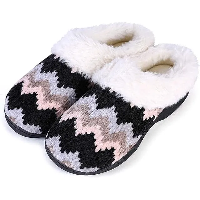 Roxoni Women's Cozy Memory Foam Slippers, Fuzzy Warm Faux