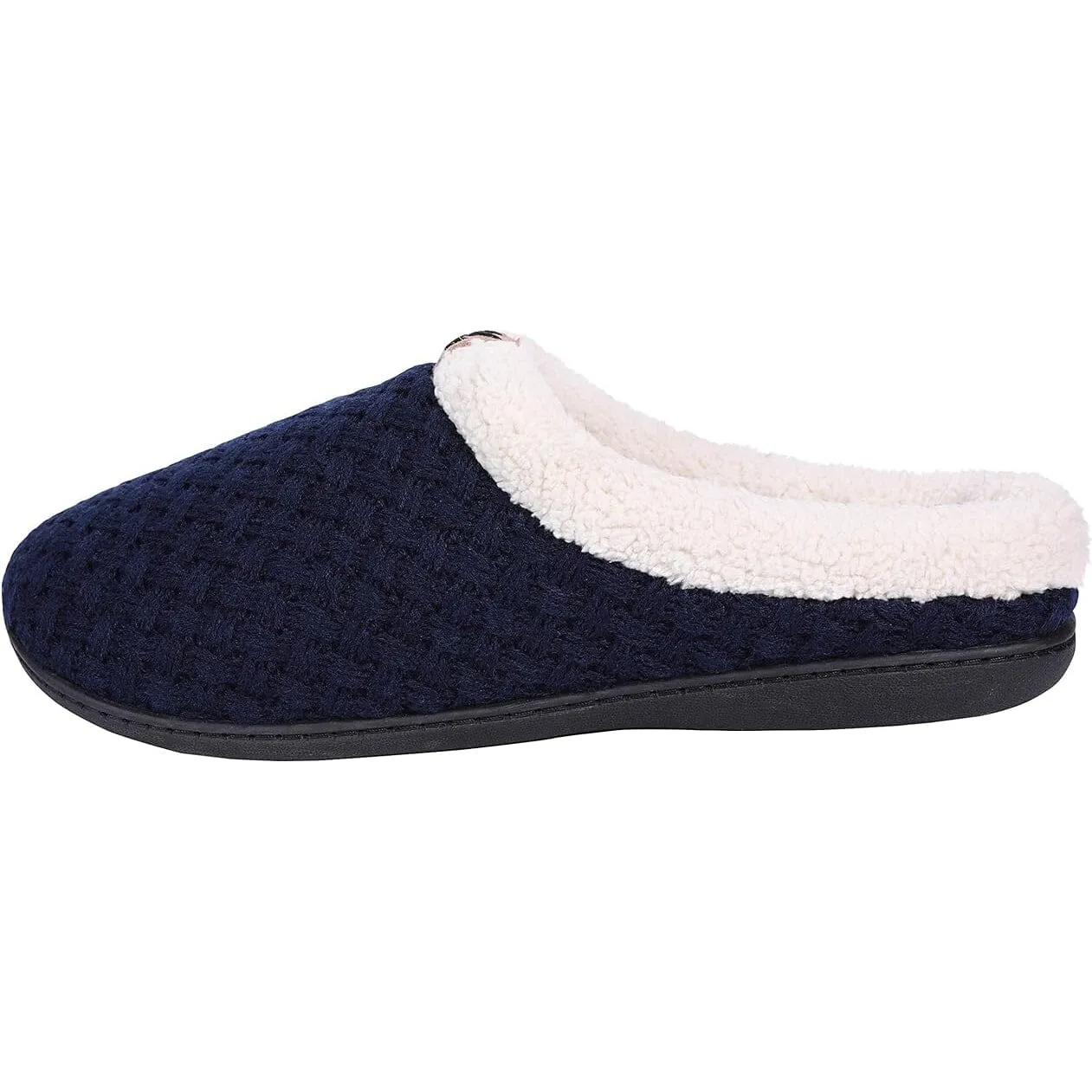 Roxoni Women's Slippers Cozy Fleece Warm Clog Knit Winter Ladies House Shoe Non-Slip