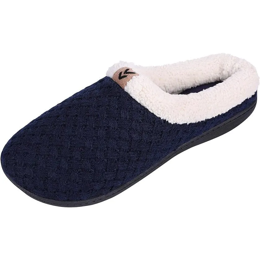 Roxoni Women's Slippers Cozy Fleece Warm Clog Knit Winter Ladies House Shoe Non-Slip