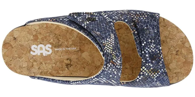 SAS Women's Cozy Slide Sandal MULTISNAKE NAVY