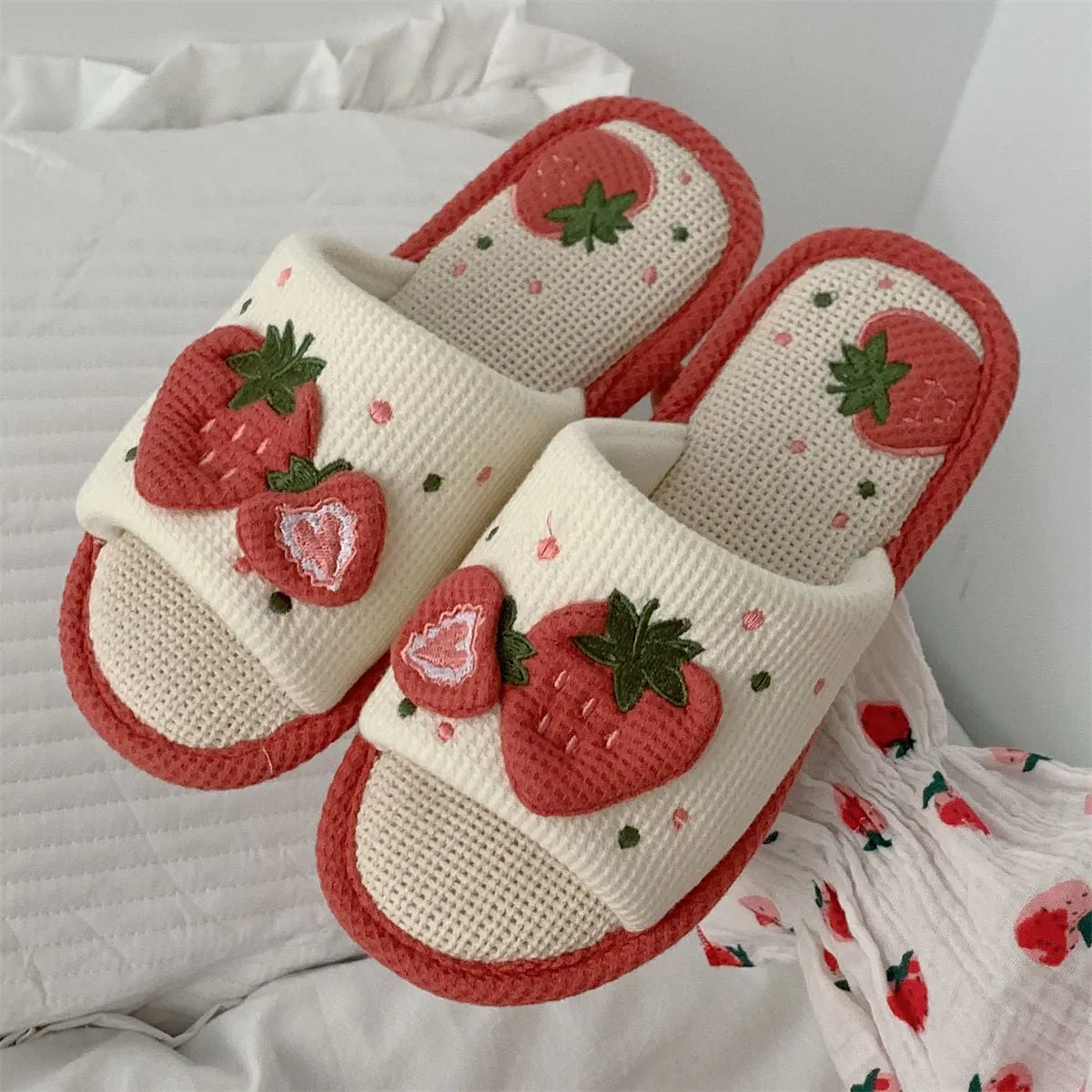 Snuggly Strawberry Slippers