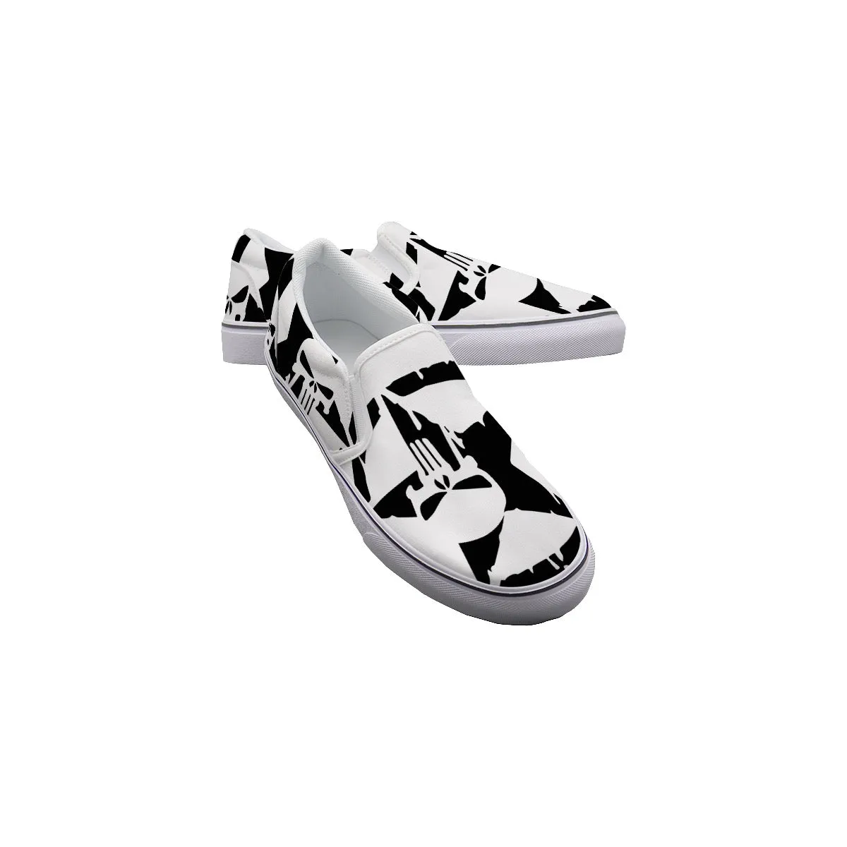 So#3 Men's Slip On Sneakers skull print