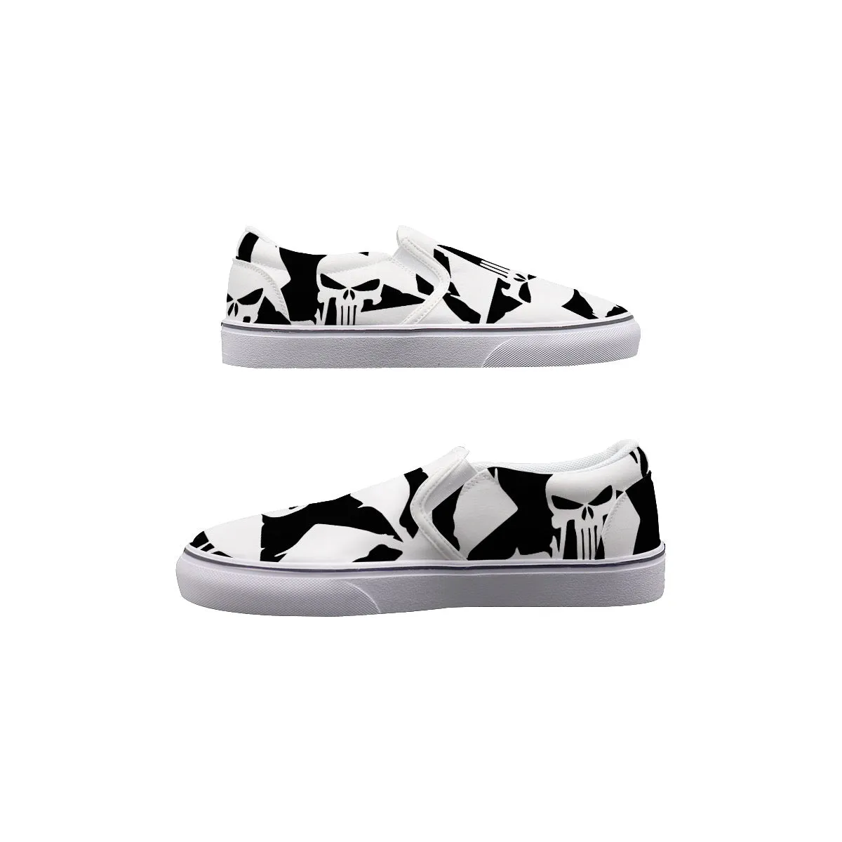 So#3 Men's Slip On Sneakers skull print