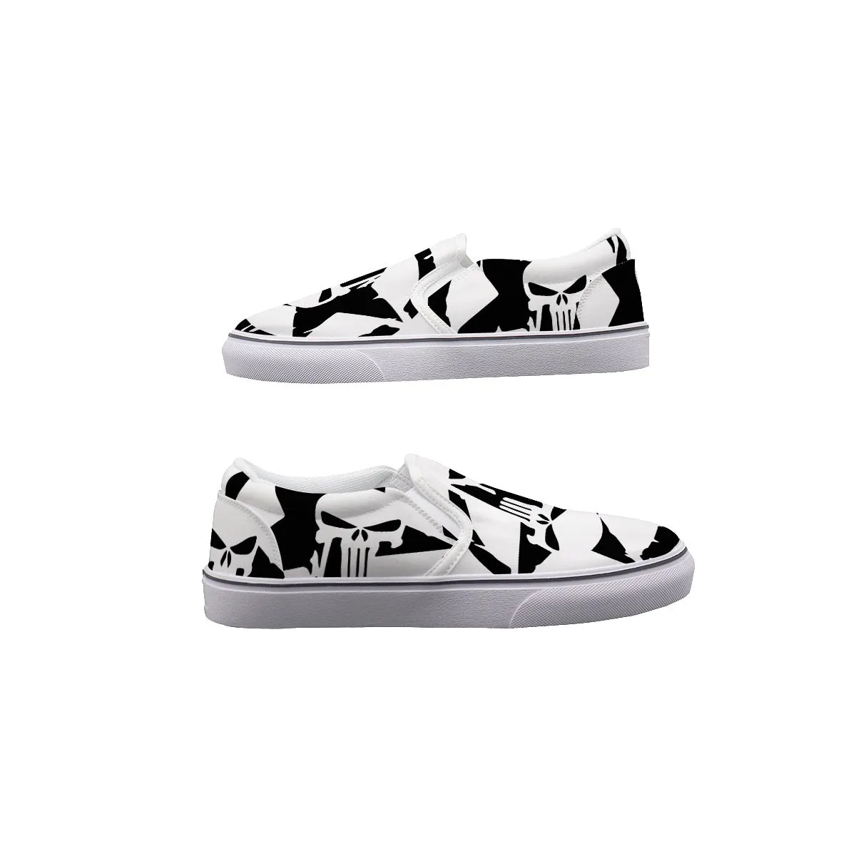 So#3 Men's Slip On Sneakers skull print