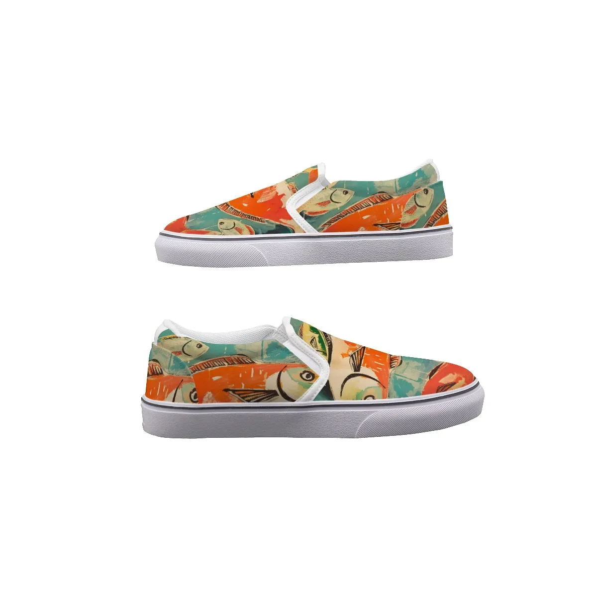 So#36 Men's Slip On Sneakers, abstract, print