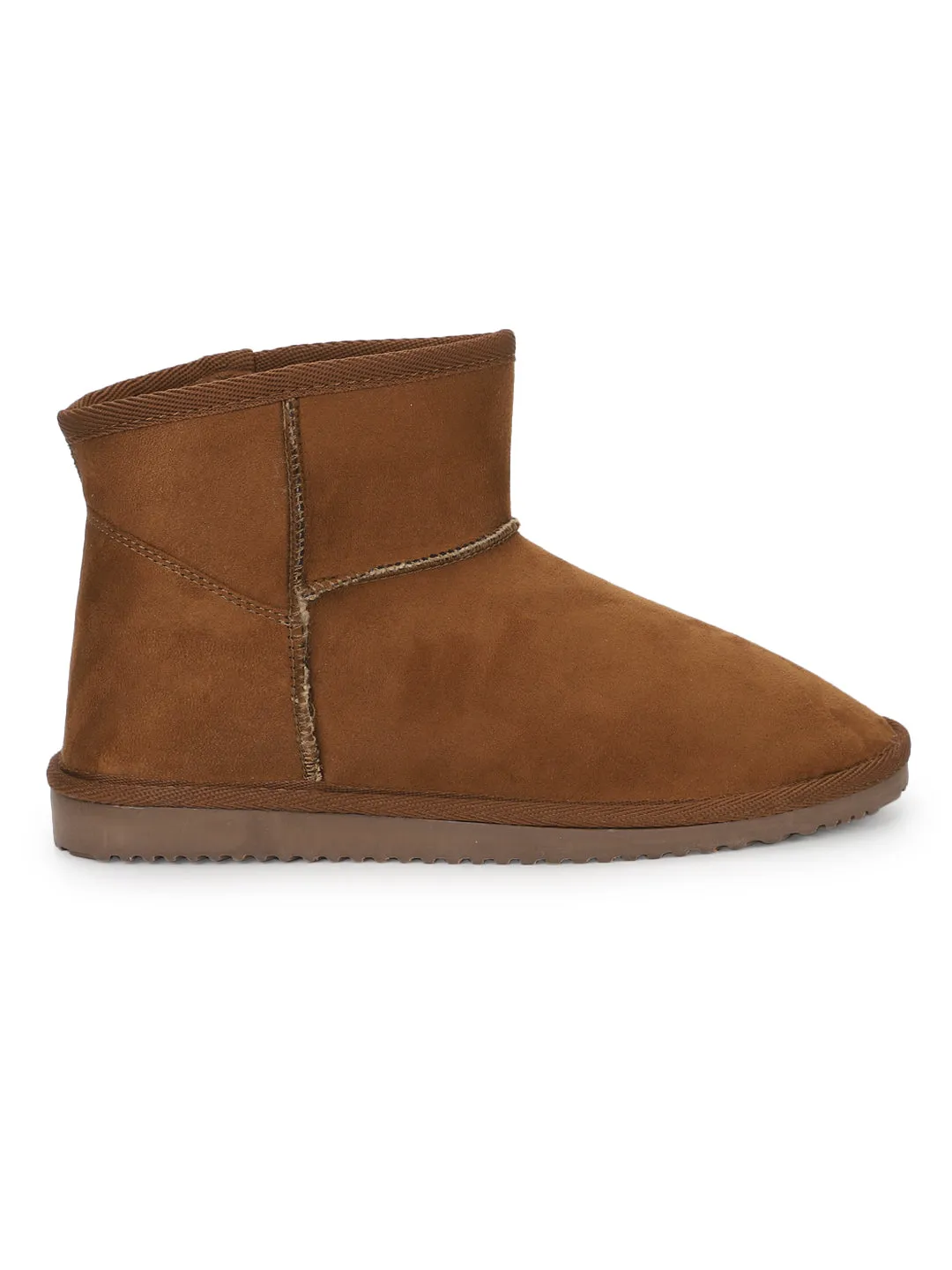 Tan Micro Flat Snow Ankle Boots (TC-ST-1135-TAN)