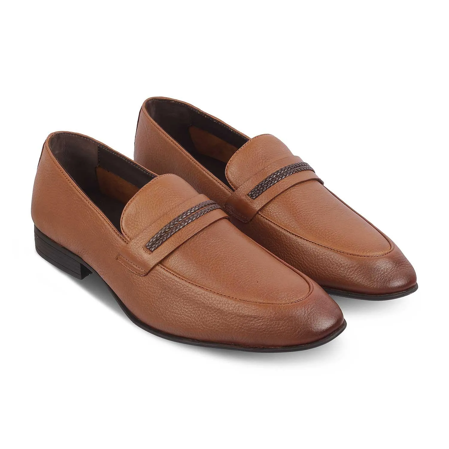 The Bochum Tan Men's Leather Loafers Tresmode