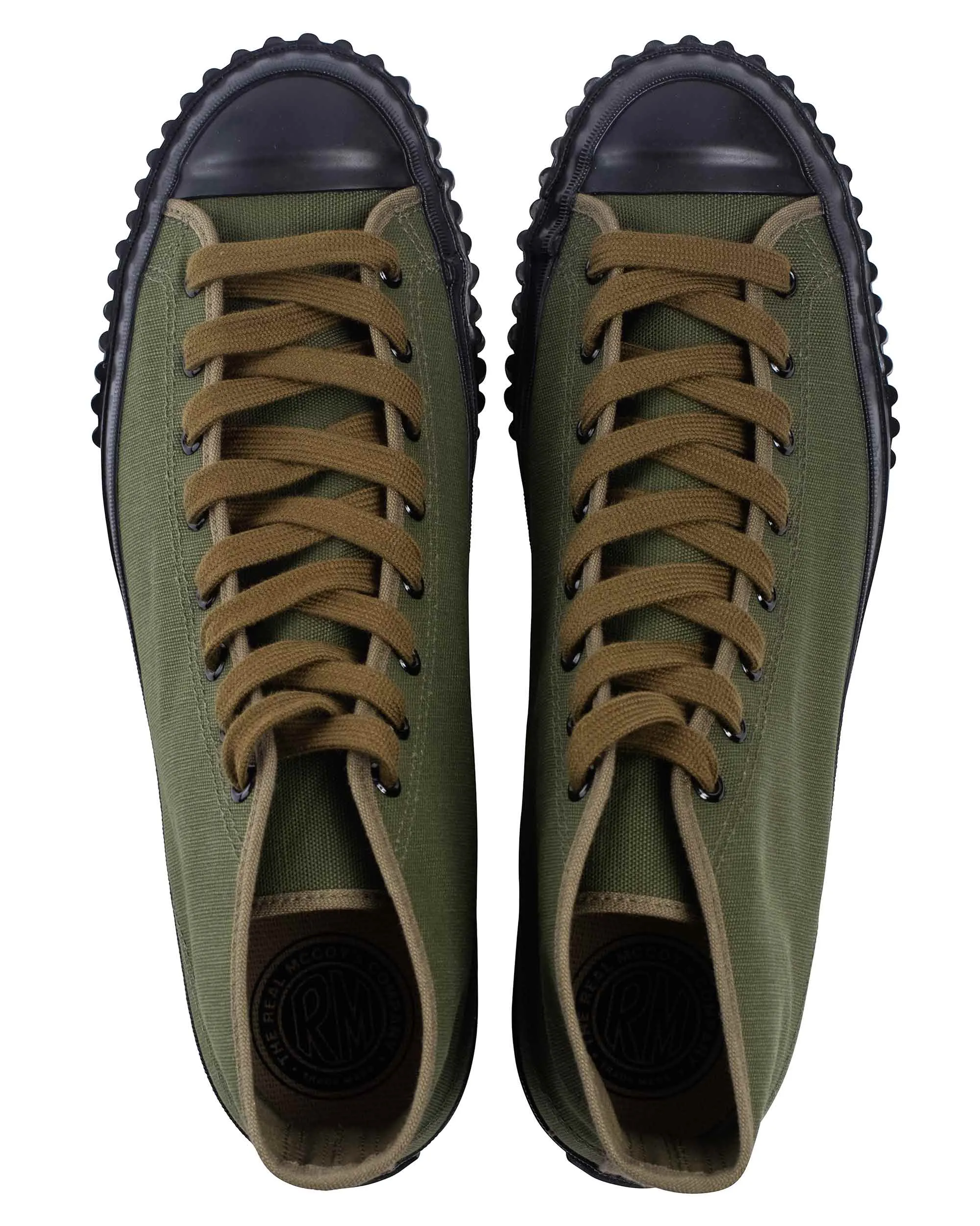 The Real McCoy's MA17010 Military Canvas Training Shoes Olive