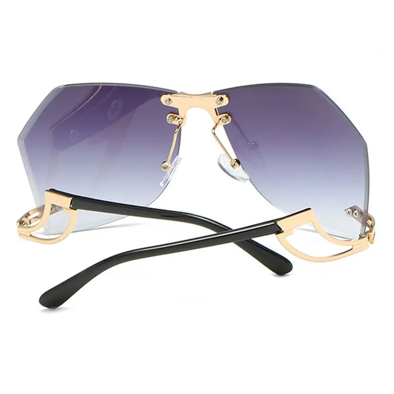 Trendy Rimless Frame Oversized Sunglassess