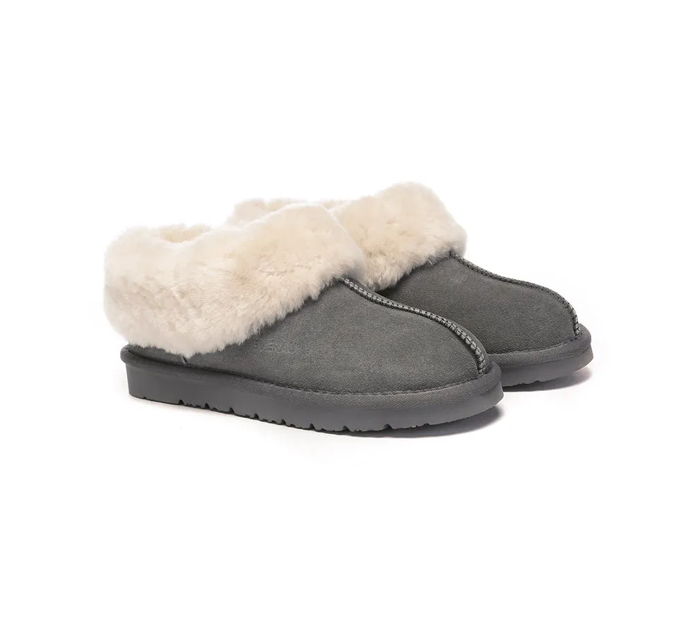 UGG Sheepskin Wool Suede Ankle Slippers Homey