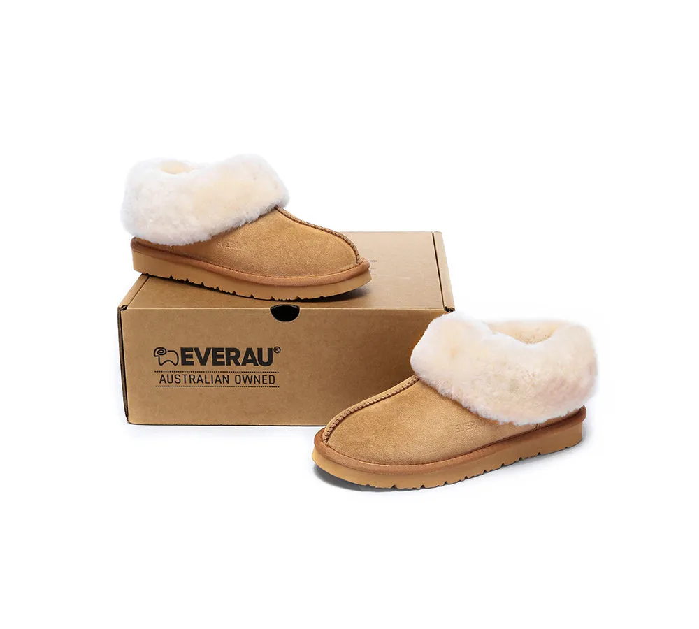 UGG Sheepskin Wool Suede Ankle Slippers Homey