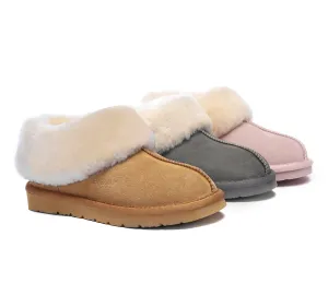 UGG Sheepskin Wool Suede Ankle Slippers Homey