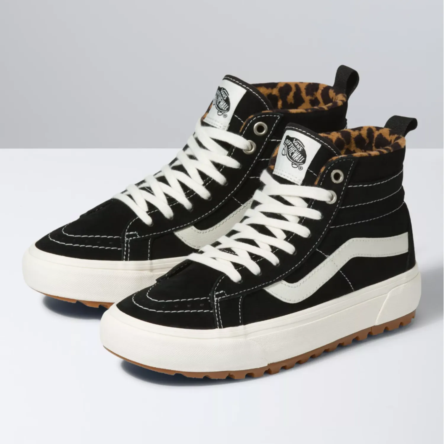 Vans Sk8-Hi MTE-1 (Suede) Black/Leopard Skate Shoes - Women's