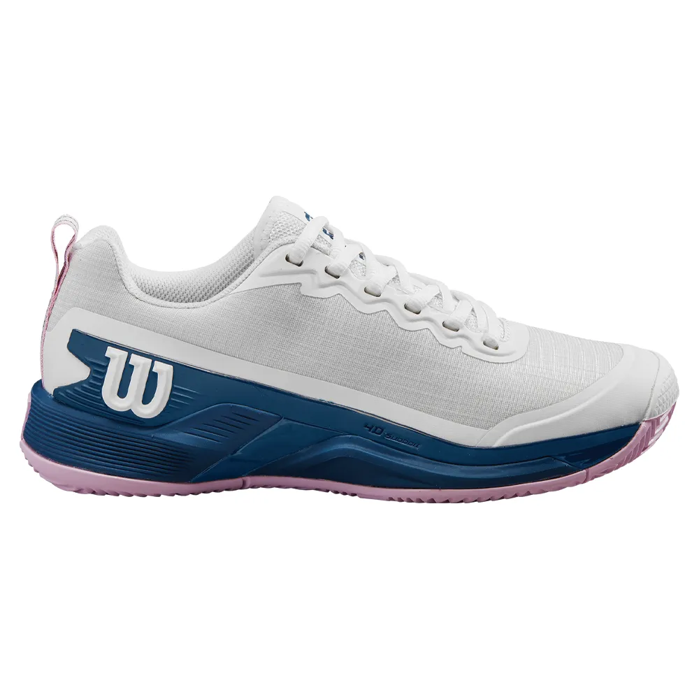 Wilson Rush Pro 4.5 Clay Court Tennis Shoes (Ladies) - White/EnsignBlue/Pirouette