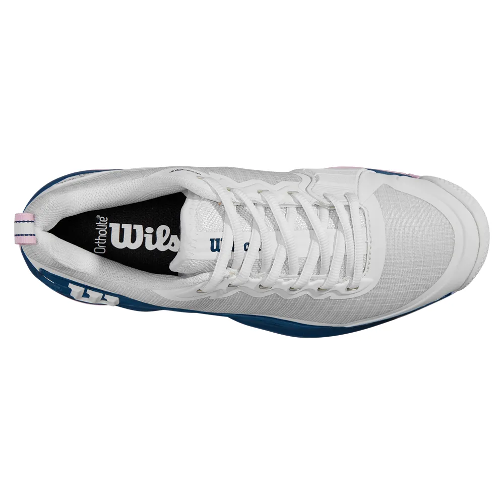 Wilson Rush Pro 4.5 Clay Court Tennis Shoes (Ladies) - White/EnsignBlue/Pirouette