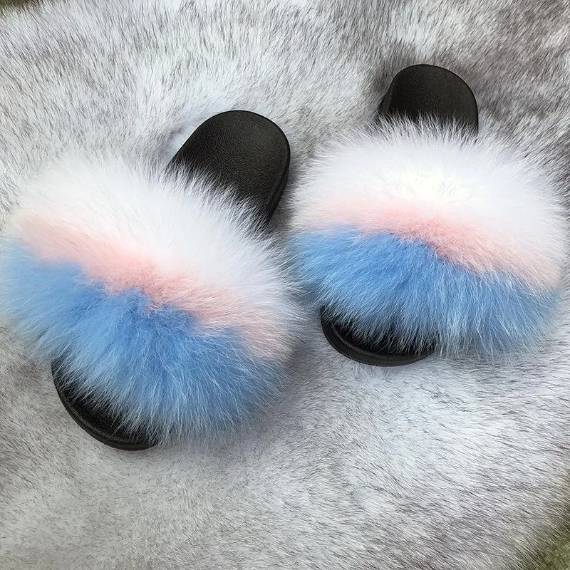 Women Indoor Fuzzy Slide Sandals Summer Slippers