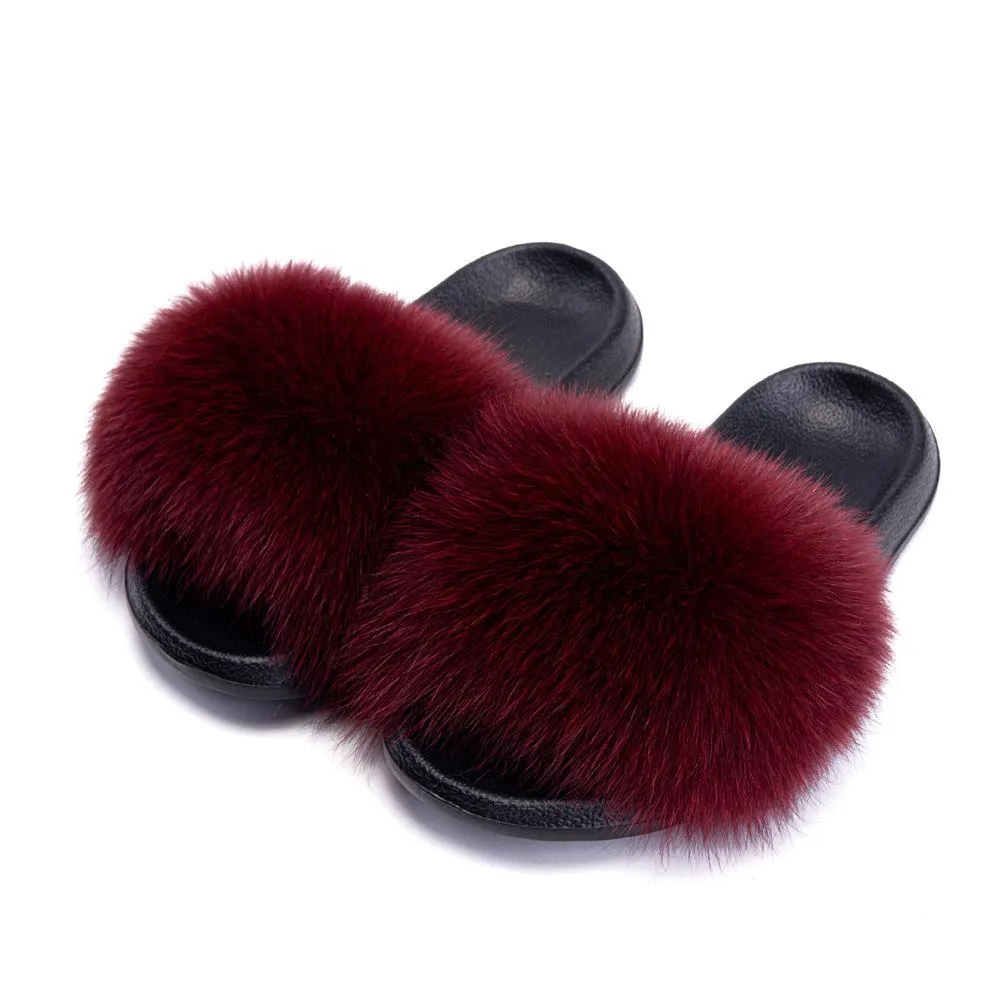 Women Indoor Fuzzy Slide Sandals Summer Slippers