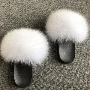 Women Summer Non Slip Furry Slide