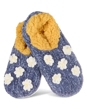 Women's Cozy Daisies Chenille Sherpa Lined Slippers