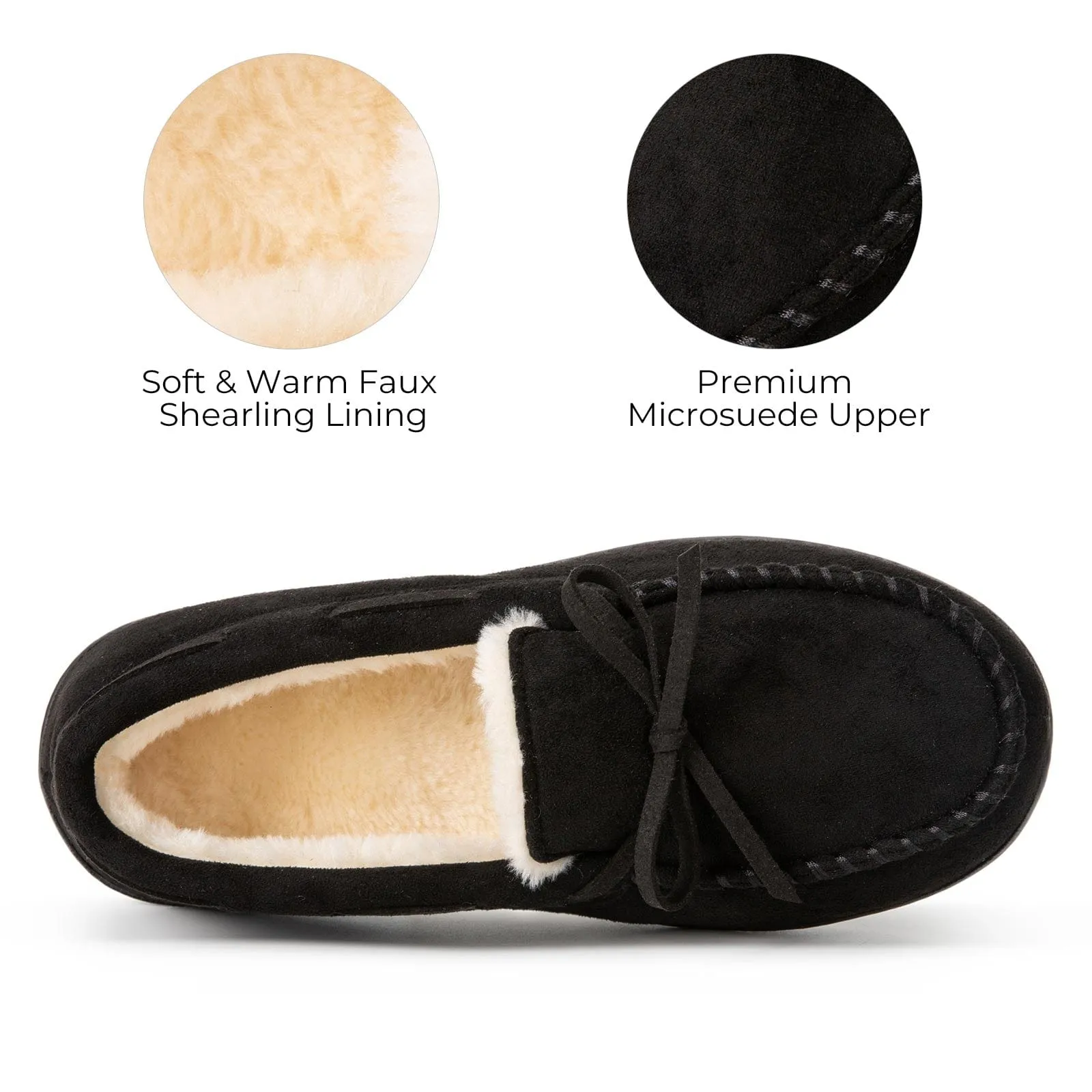 Women's Moccasin Slippers Warm Fluffy Memory Foam House Shoes